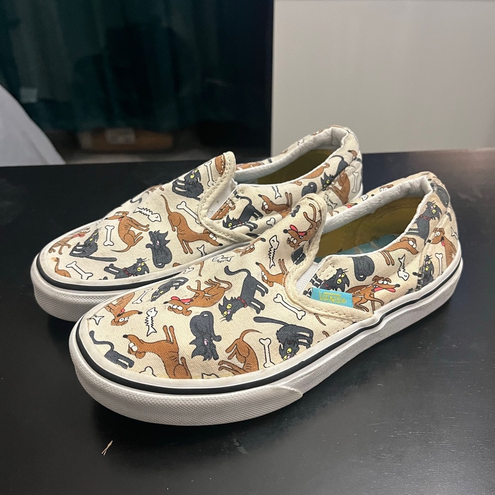 Vans The Simpsons x  Slip On Shoes Santa's Little Helper Snowball Kids Size 2